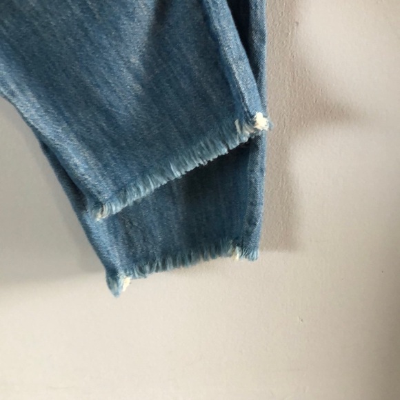 Blank NYC Making Waves Cotton Jumpsuit XS Frayed One Shoulder Back Cutout Pants - Picture 13 of 16